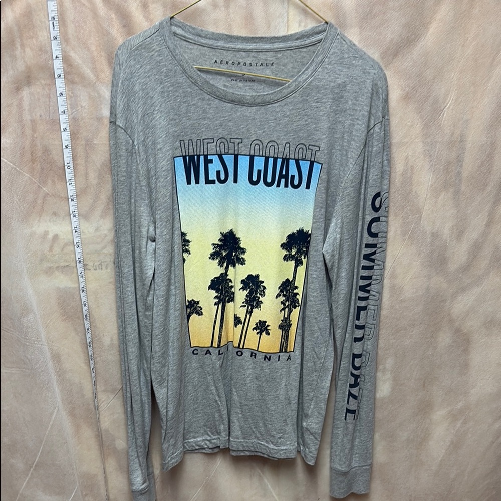 Aeropostale Gray West Coast Long Sleeve Tee